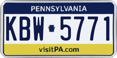 PA license plate KBW5771