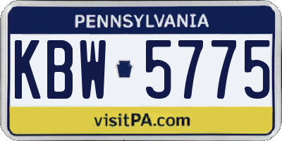 PA license plate KBW5775