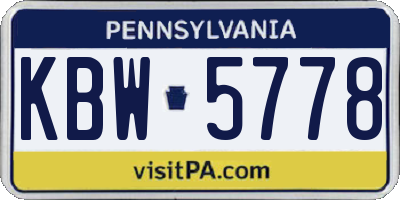 PA license plate KBW5778