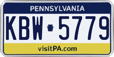 PA license plate KBW5779
