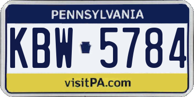 PA license plate KBW5784