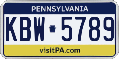 PA license plate KBW5789