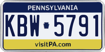 PA license plate KBW5791