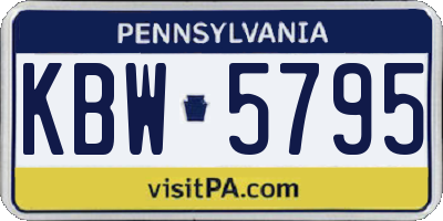PA license plate KBW5795