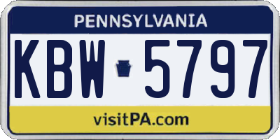 PA license plate KBW5797