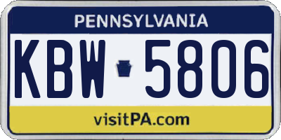 PA license plate KBW5806