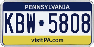 PA license plate KBW5808
