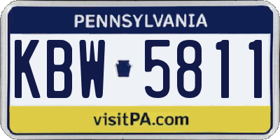 PA license plate KBW5811