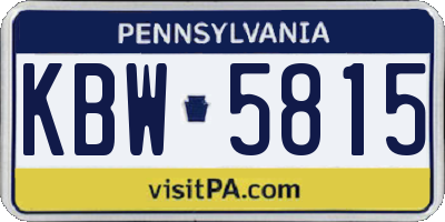 PA license plate KBW5815
