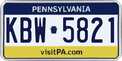 PA license plate KBW5821