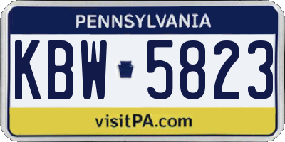 PA license plate KBW5823