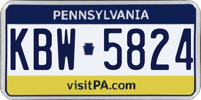 PA license plate KBW5824