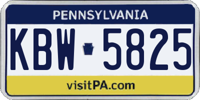 PA license plate KBW5825