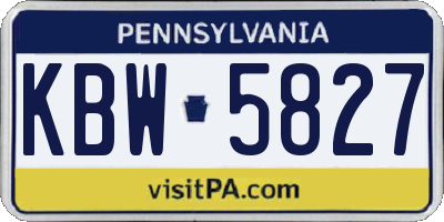 PA license plate KBW5827