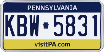 PA license plate KBW5831