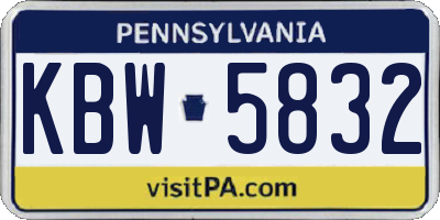 PA license plate KBW5832
