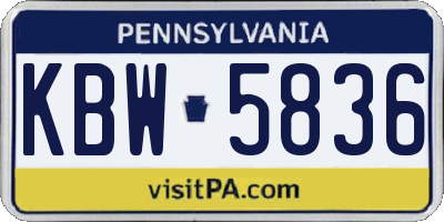 PA license plate KBW5836