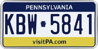 PA license plate KBW5841