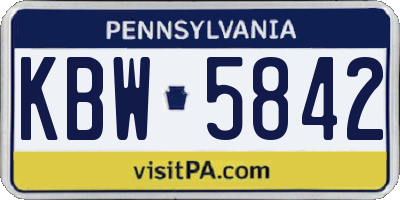 PA license plate KBW5842