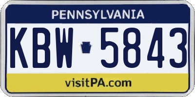 PA license plate KBW5843