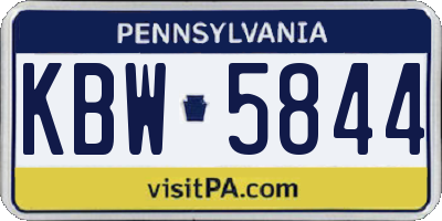 PA license plate KBW5844