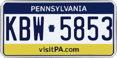 PA license plate KBW5853