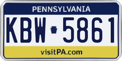 PA license plate KBW5861