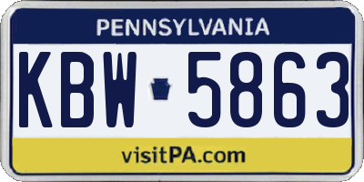 PA license plate KBW5863