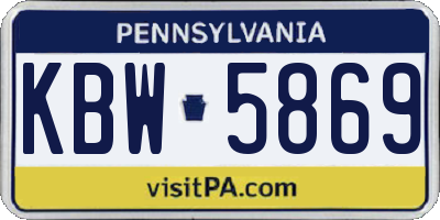 PA license plate KBW5869