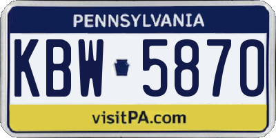 PA license plate KBW5870