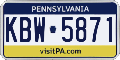 PA license plate KBW5871