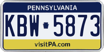 PA license plate KBW5873