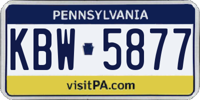 PA license plate KBW5877