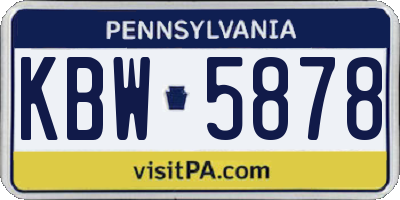 PA license plate KBW5878