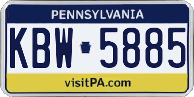 PA license plate KBW5885