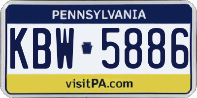 PA license plate KBW5886