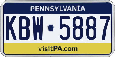 PA license plate KBW5887