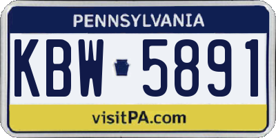 PA license plate KBW5891