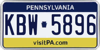 PA license plate KBW5896