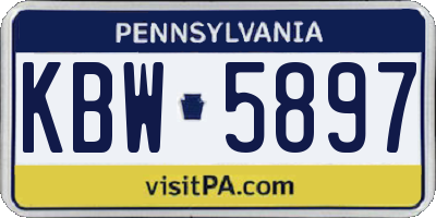 PA license plate KBW5897