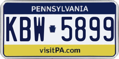 PA license plate KBW5899