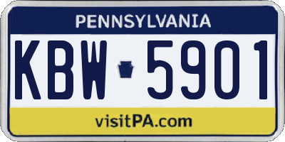 PA license plate KBW5901