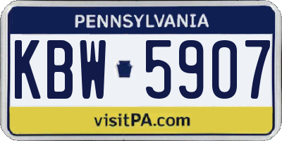 PA license plate KBW5907