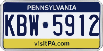 PA license plate KBW5912