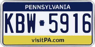 PA license plate KBW5916