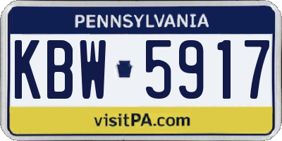 PA license plate KBW5917