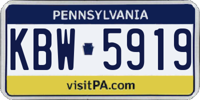 PA license plate KBW5919