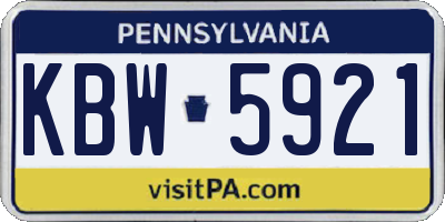 PA license plate KBW5921