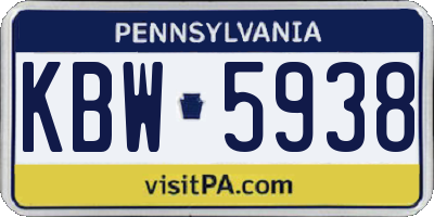 PA license plate KBW5938