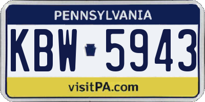 PA license plate KBW5943